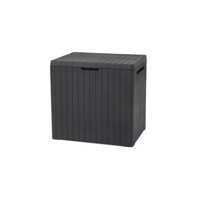 Lada depozitare pentru gradina, Antracit, PVC, 58x44x55 cm, MCT Garden 1242