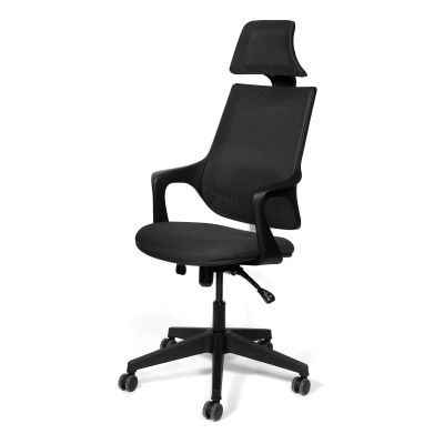 Scaun birou ergonomic gri inchis Kronsit Verona, tapiterie textila, rotativ, reglabil pe inaltime, 59 x 51 x 130 cm