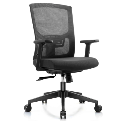 Scaun birou ergonomic negru Depozitul de scaune Tokyo, tapiterie mesh-textil, rotativ, reglabil pe inaltime, 67 x 59 x 98 - 108 cm