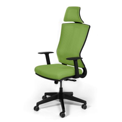 Scaun birou ergonomic verde Kronsit Genova, tapiterie textila, rotativ, reglabil pe inaltime, 65 x 51 x 135 cm
