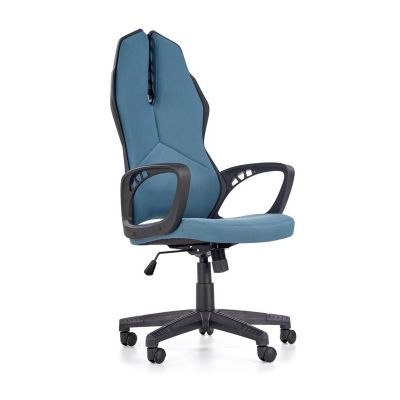 Scaun gaming tapitat cu stofa Courage Negru / Turcoaz, l62xA60xH119-129 cm