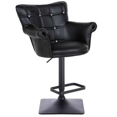 Scaun Make-Up Genevieve din Piele Ecologica, Inaltime Reglabila, Baza Neagra