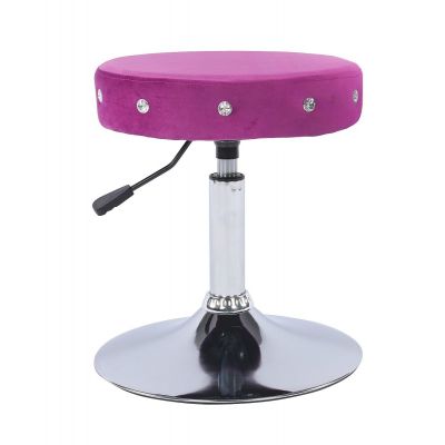 Scaun Taburet Safir Crystal din Velur, Reglabil pe Inaltime Graphit