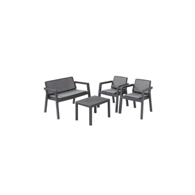 Set mobilier pentru gradina MCT Garden 2262, compus din 1 masa, 1 banca, 2 scaune, Grafit ieftin