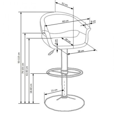 Scaun bar HM H46 alb - negru