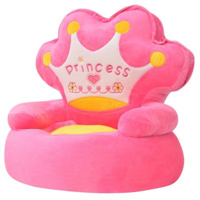Scaun din pluș pentru copii Princess roz