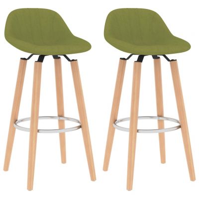 Scaune de bar 2 buc. verde material textil