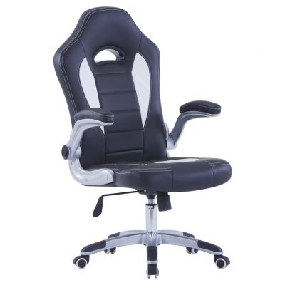 Scaun de gaming negru piele ecologică