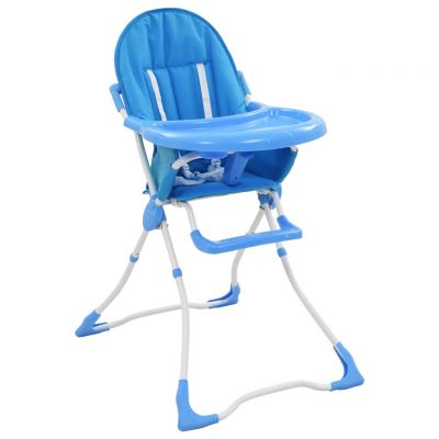 Scaun de masă inalt pentru copii albastru și alb