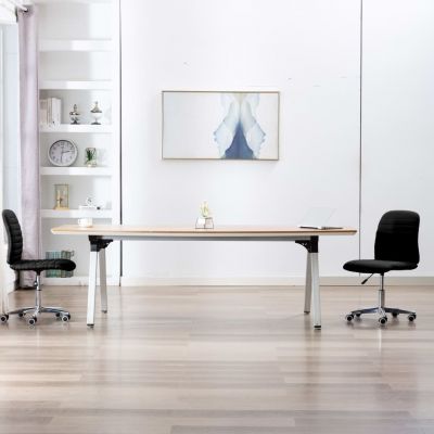 Scaune de bucătărie 2 buc. negru material textil