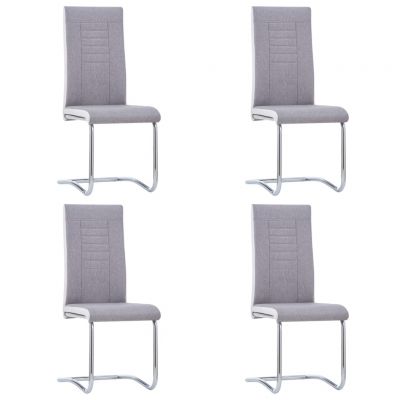 Scaune de bucătărie consolă 4 buc. gri deschis textil