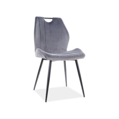 Scaun Arco Velvet Gri / Negru – l52 x A44 x H92 cm