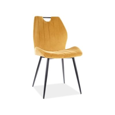 Scaun Arco Velvet Mustariu / Negru – l52 x A44 x H92 cm