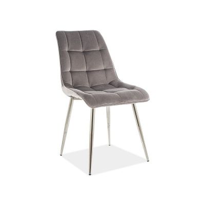 Scaun Chic Velvet Gri/ Chrom - l47 x A41 x H87 cm