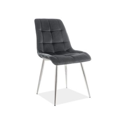 Scaun Chic Velvet Negru/ Chrom - l47 x A41 x H87 cm