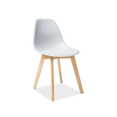 Scaun din plastic si lemn Moris gri – H 85 cm