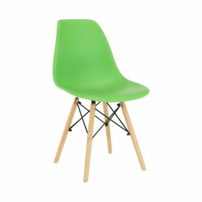 Scaun plastic verde picioare fag Cinkla