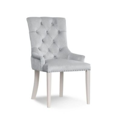 Scaun tapitat August Silver / White