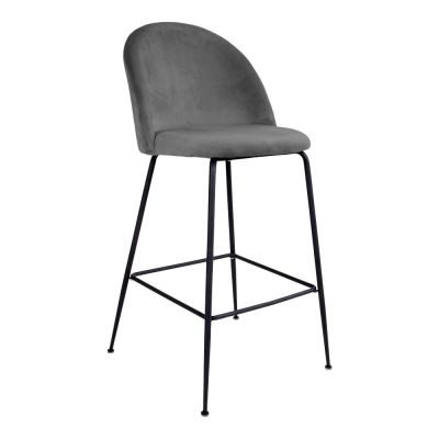 Scaune de bar gri 2 buc. din catifea 108 cm Lausanne – House Nordic