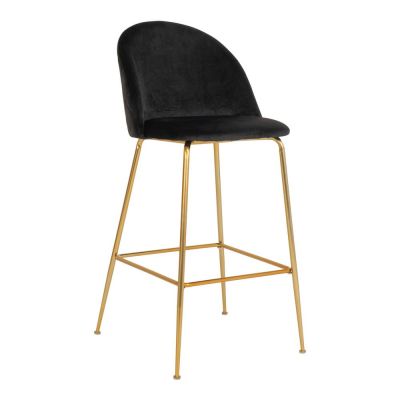 Scaune de bar negre 2 buc. din catifea 108 cm Lausanne – House Nordic