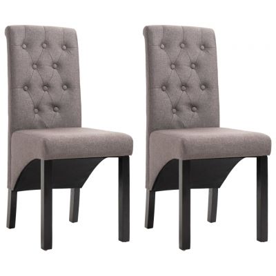 Scaune de bucătărie 2 buc. gri taupe material textil