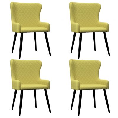 Scaune de bucătărie 4 buc. verde material textil