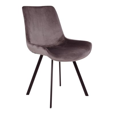 Scaune de dining gri 2 buc. din catifea Memphis – House Nordic