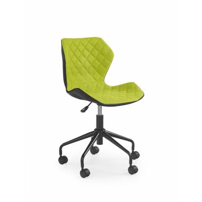 Scaun de birou pentru copii, tapitat cu piele ecologica si stofa, Maxie Lime / Negru, l48xA53xH78-88 cm