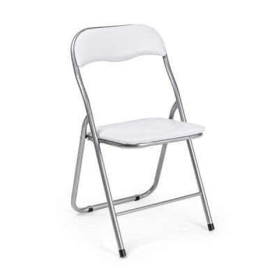 Scaun pliabil piele ecologica alba Joy 45 cm x 44 cm x 79 h x 44.5 h