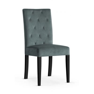 Scaun tapitat cu stofa si picioare din lemn, Orlando Gri / Negru, l46xA65xH102 cm