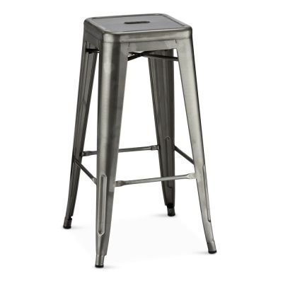 Scaune de bar gri-deschis 2 buc. din metal 76 cm Korona – Furnhouse