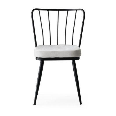 Scaune de dining alb-negru 2 buc. din metal Yildiz – Kalune Design