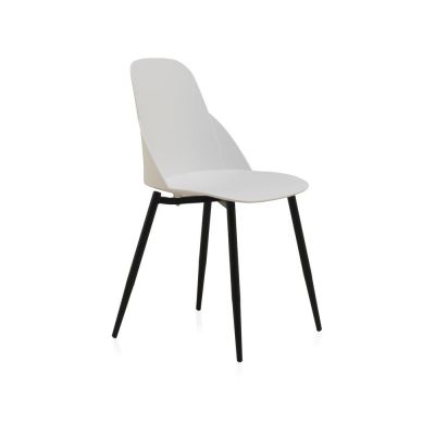 Scaune de dining albe 4 buc. din plastic Marle – Geese