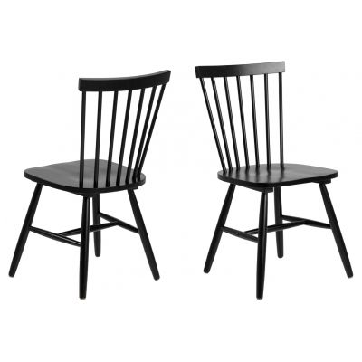 Set 2 scaune din lemn de mesteacan, Riano Negru, l50,5xA49,5xH86 cm
