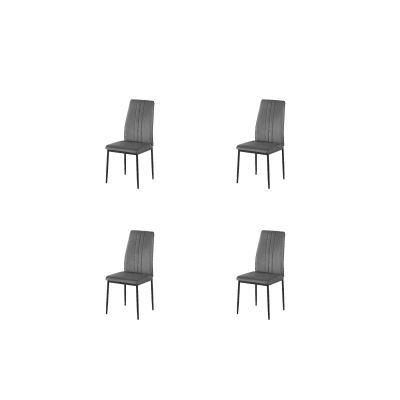 Set 4 scaune Asos, 41x52x93 cm, Velvet Gri
