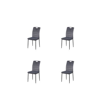 Set 4 scaune Riga, 43x54x92 cm, Velvet Gri