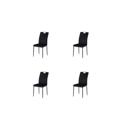 Set 4 scaune Riga, 43x54x92 cm, Velvet Negru