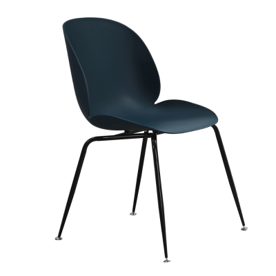 Scaun, albastru inchis / negru, plastic / metal, SONAIA