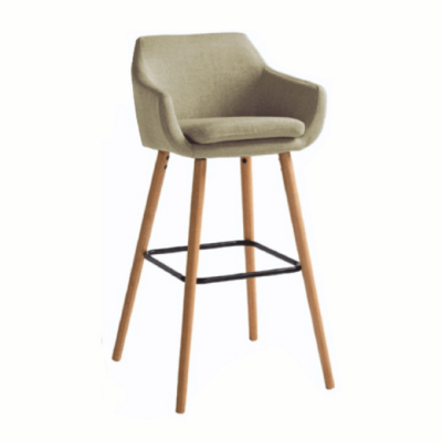 Scaun bar, material textil gri deschis/negru, TAHIRA