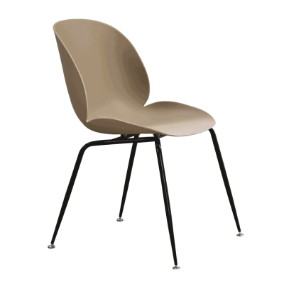 Scaun, bej / negru, plastic / metal, SONAIA