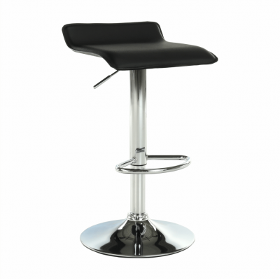 Scaun de bar, piele eco neagra/crom, LARIA NEW