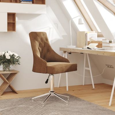 Scaun de birou pivotant, maro, material textil