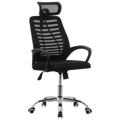 Scaun de birou pivotant, negru, plasa textila