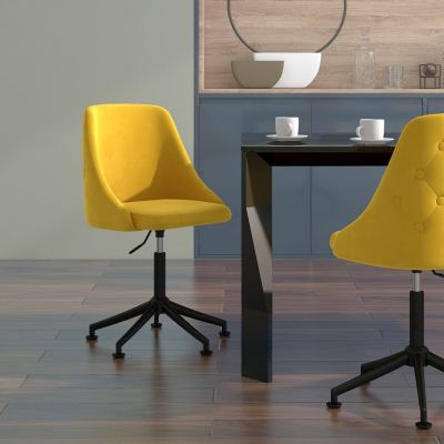 Scaun de bucatarie, catifea, galben mustar, model 2