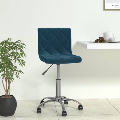 Scaun de bucatarie pivotant, albastru, catifea,333746