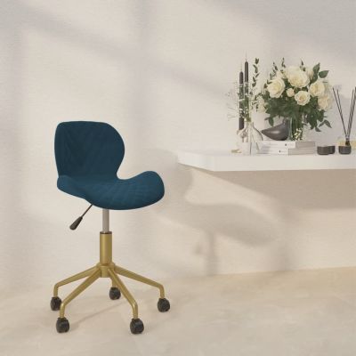 Scaun de bucatarie pivotant, albastru, catifea,335022