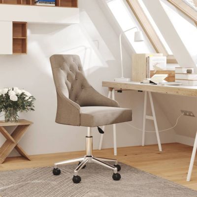 Scaun de bucatarie pivotant, gri taupe, material textil,3092996
