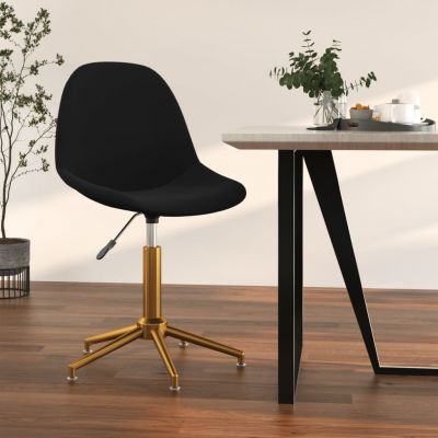 Scaun de bucatarie pivotant, negru, catifea,333503