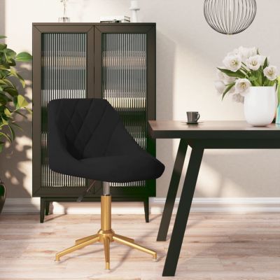 Scaun de bucatarie pivotant, negru, catifea,335525