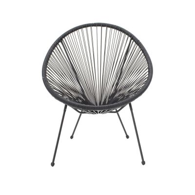 Scaun de gradina Pakoworld Acapulco poliratan-metal negru
